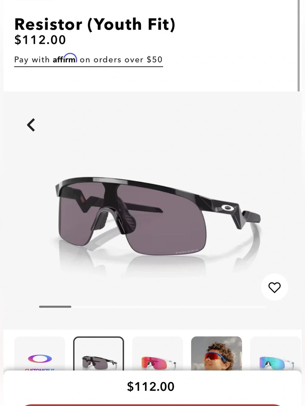 Oakley Kids Shield Sunglasses in Black with Smoke Lens